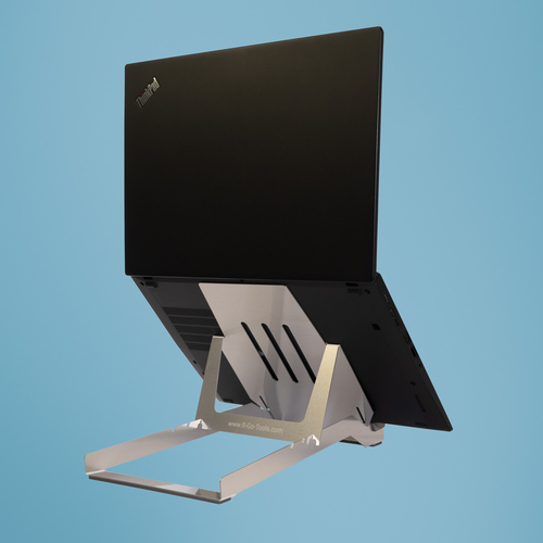 R-Go Tools Support pour ordinateur portable R-Go Riser Basic, support pour ordinateur portable pliable et réglable, aluminium