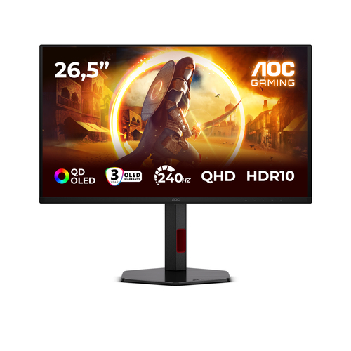 AOC G4 Q27G4ZDR computer monitor 67.3 cm (26.5") 2560 x 1440 pixels Quad HD QD-OLED Black, Red