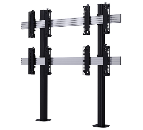 B-Tech SYSTEM X - 2 x 2 Universal Bolt-Down Videowall Mounting System with Micro-Adjustment for 46-60" screens