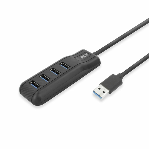 ACT AC6320 interface hub USB 3.2 Gen 1 (3.1 Gen 1) Type-A 5000 Mbit/s Black