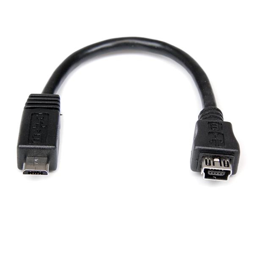StarTech.com 6in Micro USB to Mini USB Adapter Cable M/F