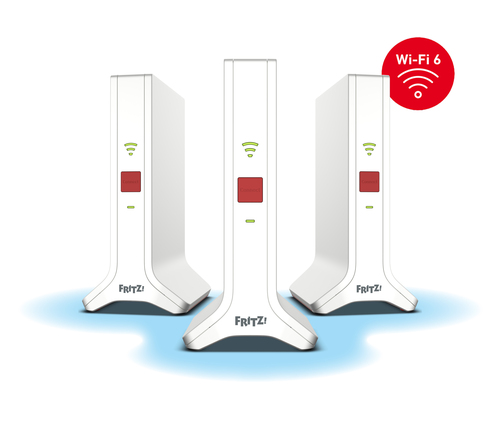Mesh Set FRITZ! 4200 3-pack Edition Inter Bi-bande (2,4 GHz / 5 GHz) Wi-Fi 6E (802.11ax) Rouge, Blanc 2x2/4x4