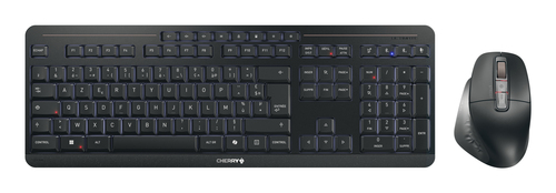 CHERRY Stream desktop ultimate keyboard Mouse included Home/Office USB + RF Wireless + Bluetooth AZERTY French Black