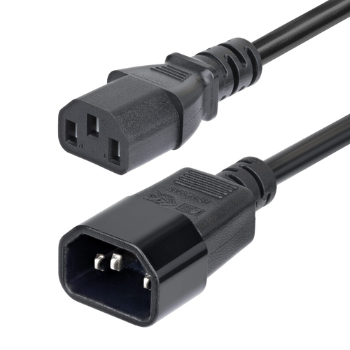 StarTech.com Cordon de Rallonge Électrique de 4,5m, Cordon d'Alimentation PDU C14 à C13, 15A 250V, 14AWG, Câble d'Alimentation AC pour PDU/Alimentation, Certifié KEMA-KEUR