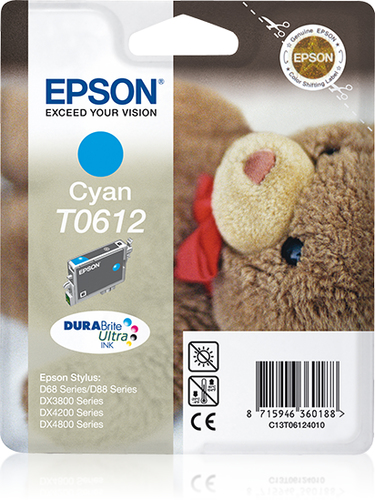 Epson Teddybear Singlepack Cyan T0612 DURABrite Ultra Ink