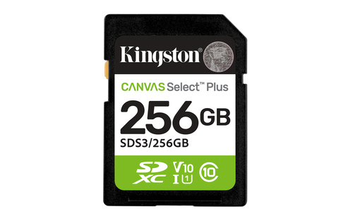 Kingston Technology 256 Go SDXC Canvas Select Plus Gen3 150 Mo/s C10 UHS-I U1 V10