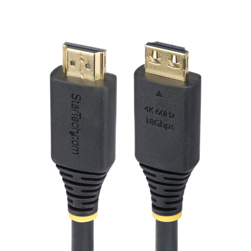 StarTech.com Câble HDMI Haute Vitesse de 30 cm avec Connecteurs à Verrouillage, 4K 60 Hz/1440p 144 Hz, HDR10/HDCP 2.2/ARC, 18 Gbps, Câble UHD HDMI pour Téléviseur/Moniteur/Écran, Gaine TPE