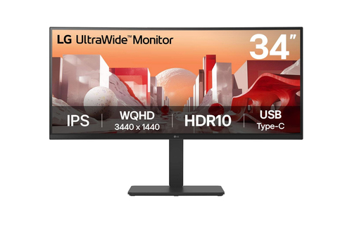 LG 34BA75QE-B écran plat de PC 86,4 cm (34") 3440 x 1440 pixels Wide Quad HD LCD Noir