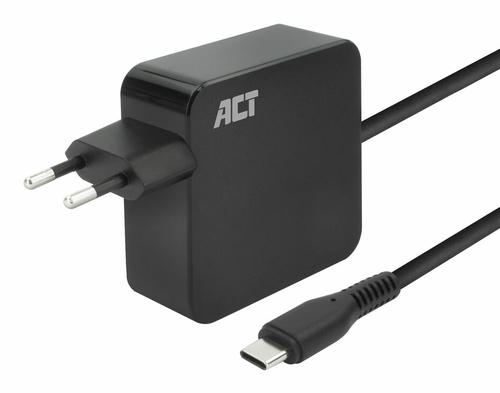 ACT USB-C laptop wall charger 65W with Power Delivery profiles, 2 meters