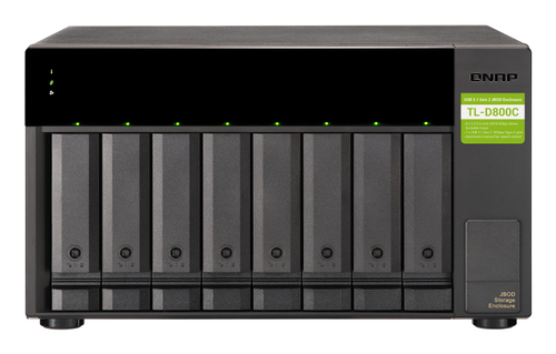 QNAP TL-D800C storage drive enclosure HDD/SSD enclosure Black, Grey 2.5/3.5"