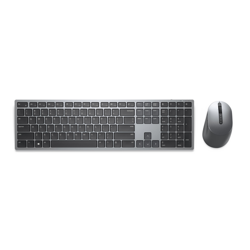 DELL KM7321W keyboard Mouse included Office RF Wireless + Bluetooth AZERTY French Grey, Titanium