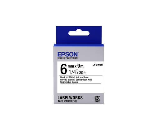 Epson LK-2WBN - Standard - Noir sur Blanc - 6mmx9m